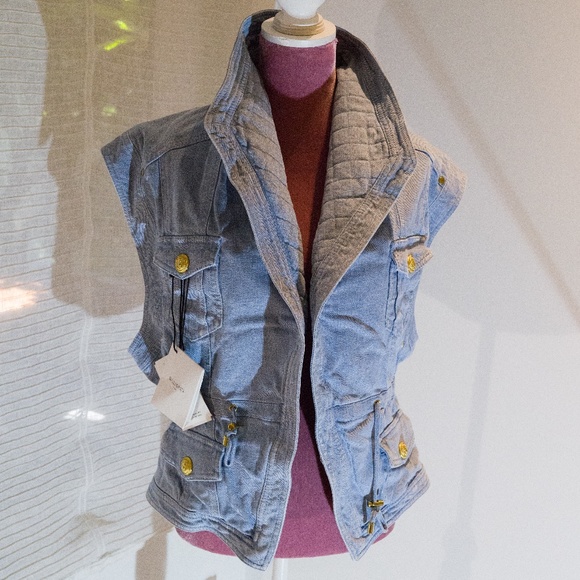 💯 Authentic Balmain Biker Vest - Picture 1 of 7